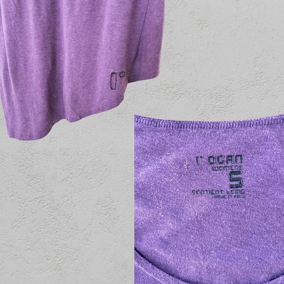 Vintage I’OCAN Purple Asymmetrical Tee Korean Minimalist - Picture 4 of 4